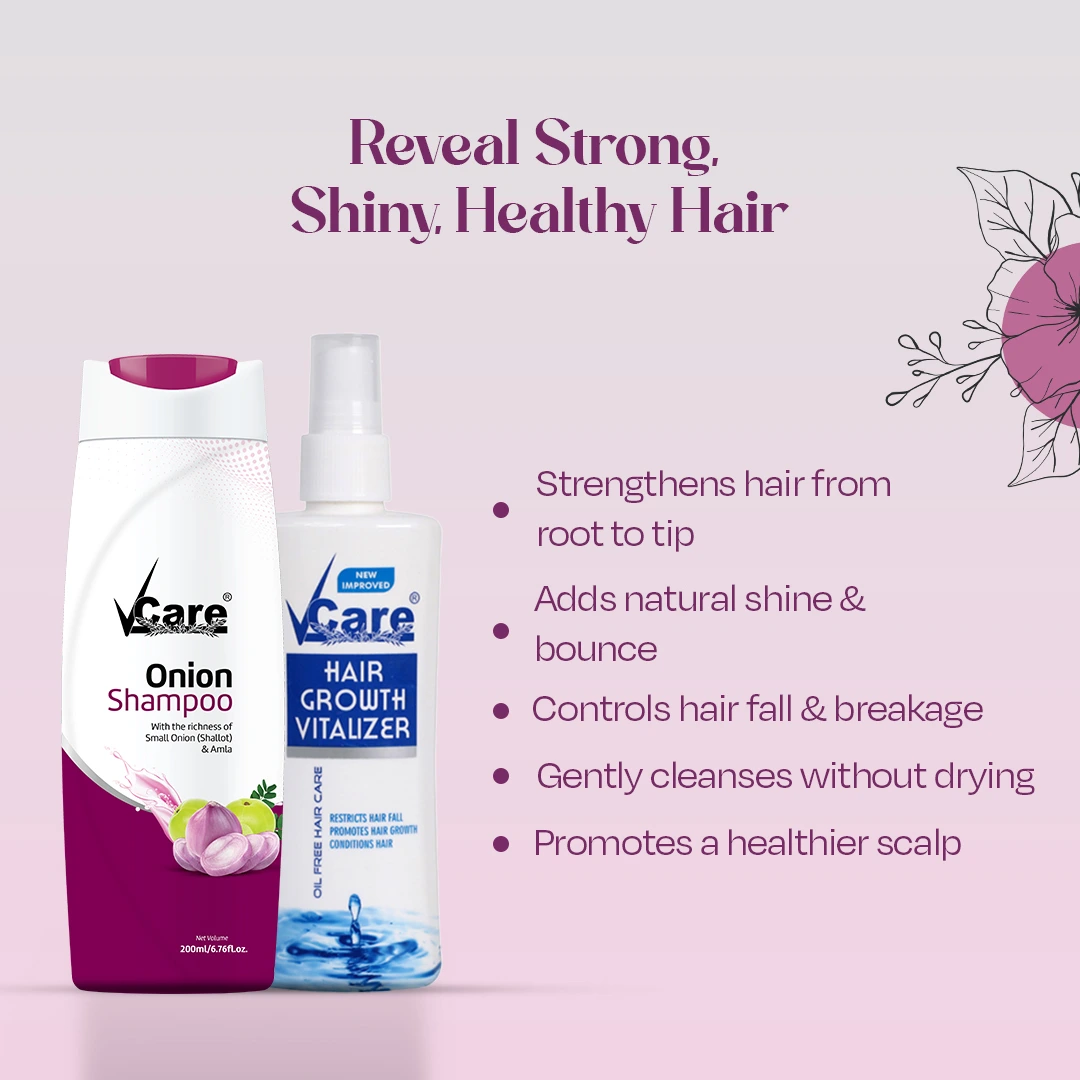 vcare onion shampoo and hair oil